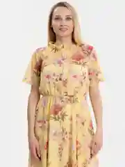 Желтый платье женское, большие размеры