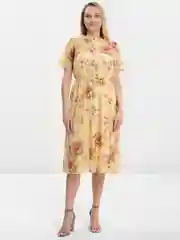 Желтый платье женское, большие размеры