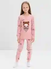 Розовый пижама детская, хлопок 100%