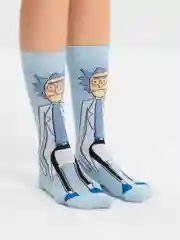 Серый носки "Рик и Морти", длинные, 3 вида (Rick and Morty, мужские, унисекс, женские, с принтом)