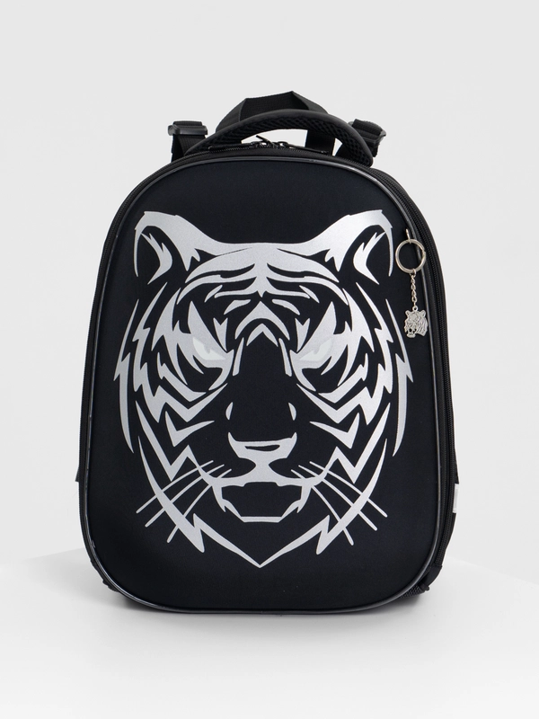 Рюкзак школьный Brauberg 2 отделения, с брелком, Tiger, Светящийся Рисунок, 270698