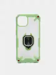 Чехол iPhone 13 Pro Max пластиковый полупрозрачный с металлическим кольцом