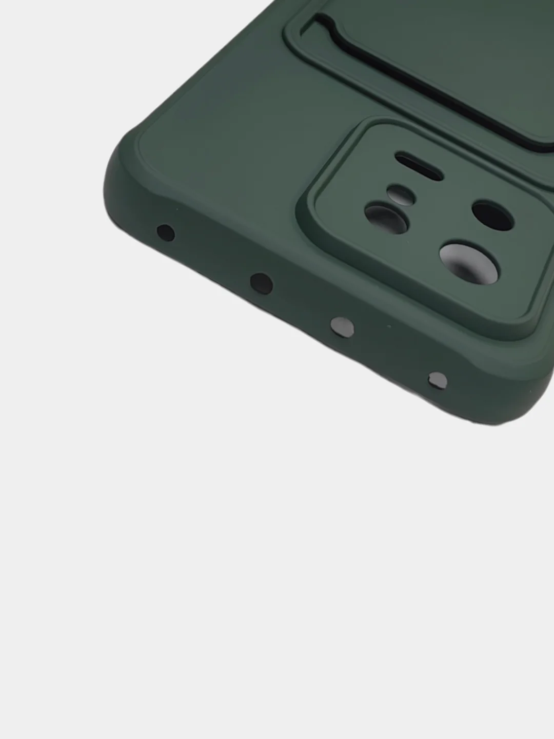 Лесной зеленый чехол Xiaomi 13, Сяоми 13 силиконовый с карманом для карты