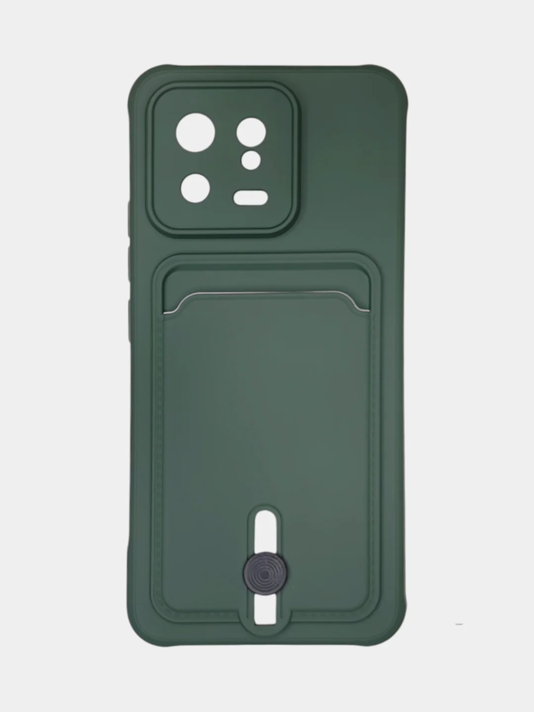 Лесной зеленый чехол Xiaomi 13, Сяоми 13 силиконовый с карманом для карты