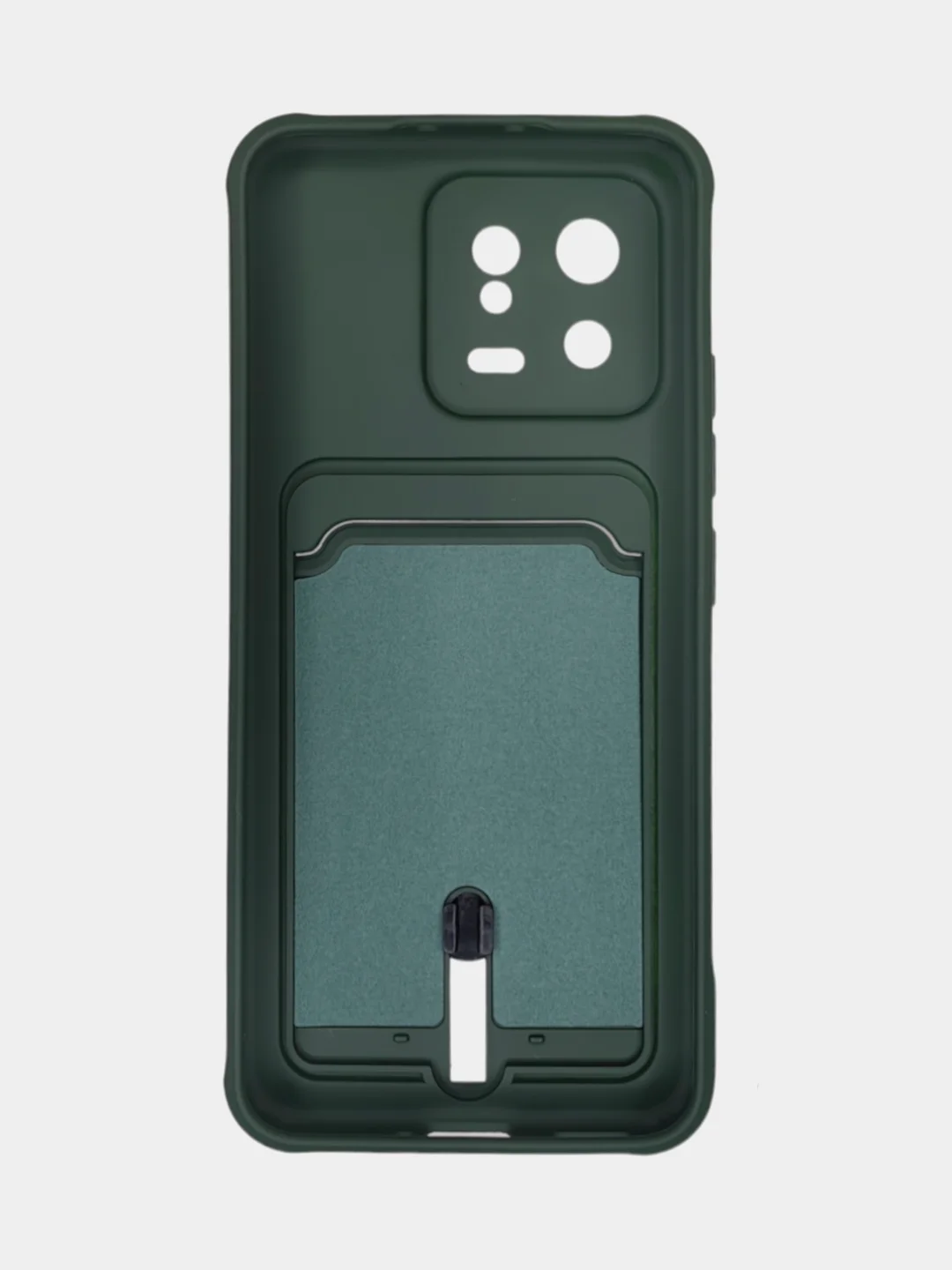 Лесной зеленый чехол Xiaomi 13, Сяоми 13 силиконовый с карманом для карты