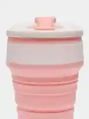 Розовый стакан складной силиконовый туристический