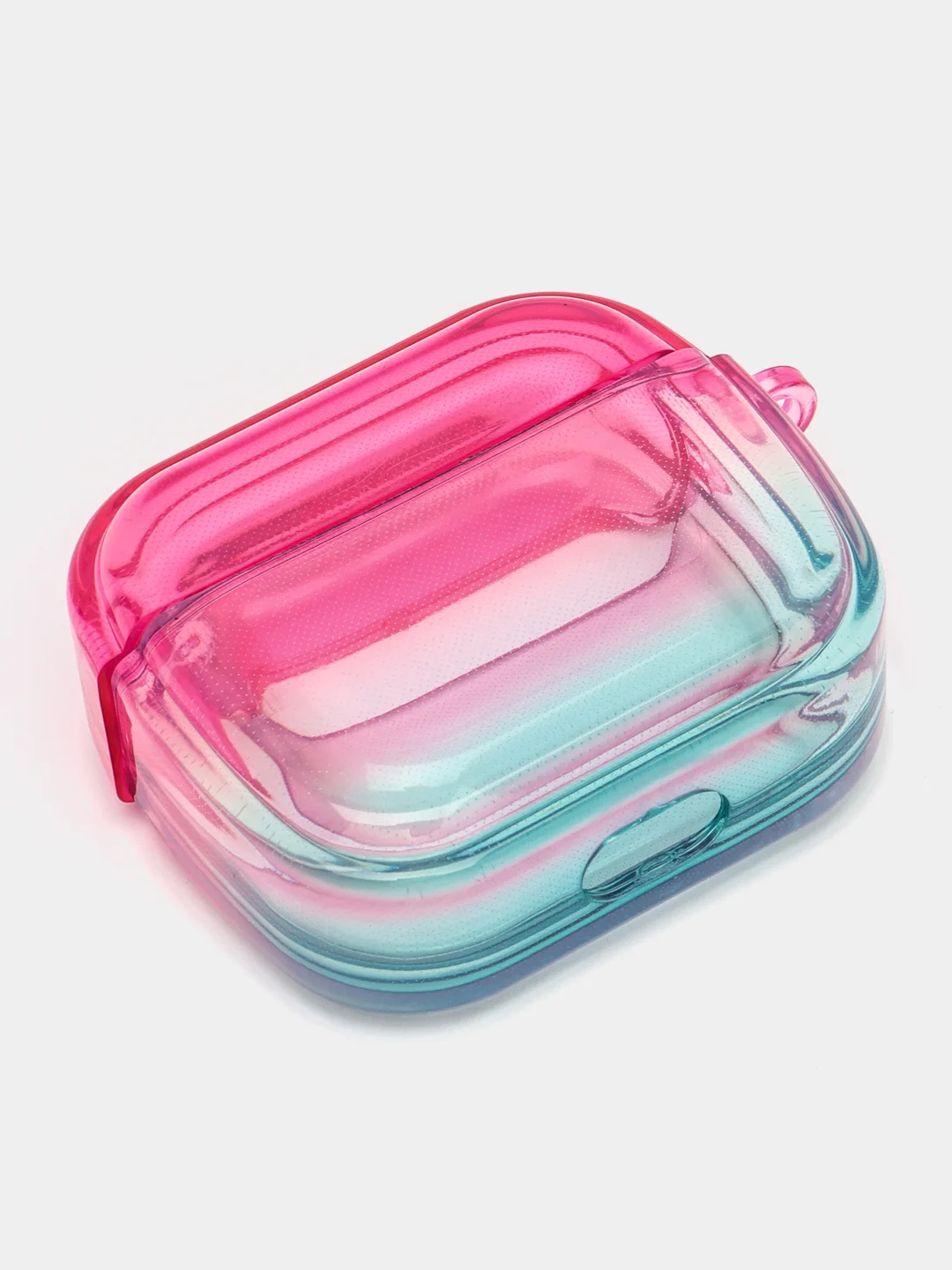 Разноцветный силиконовый чехол для AirPods 3, 8 цветов, градиент, с креплением под карабин