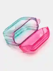 Разноцветный силиконовый чехол для AirPods 3, 8 цветов, градиент, с креплением под карабин