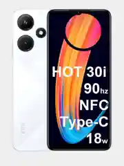 Белый смартфон Infinix hot30i 4+4/128Gb, NFC, 90Гц, 13Мп, Type-C 18W, датчик отпечатков подарок