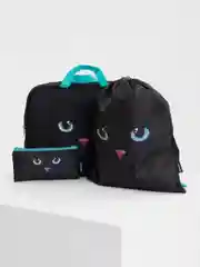 Набор школьника Brauberg: папка А4, мешок для обуви, пенал-косметичка, Black cat, 271434