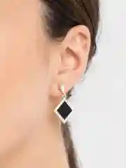 Черный серьги-подвески женские