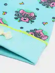 Бирюзовый косынка-панамка для девочки на резинке, 100% хлопок, кулирка