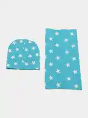 Голубой комплект: Шапка со снудом, для детей