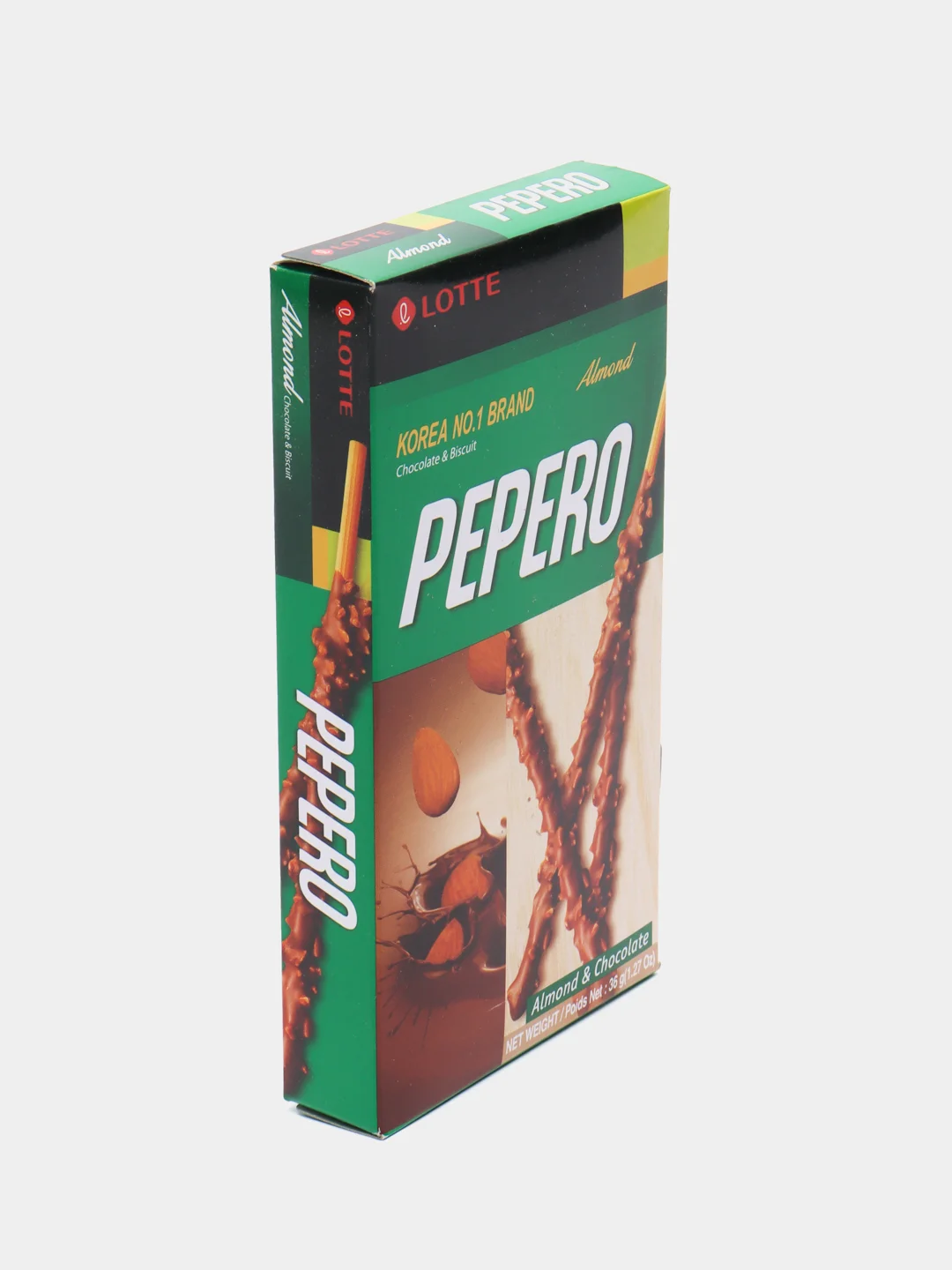 Соломка PEPERO LOTTE в шоколадной глазури с миндалем, 36 г