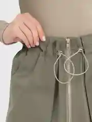 Зелёный хаки юбка карго мини