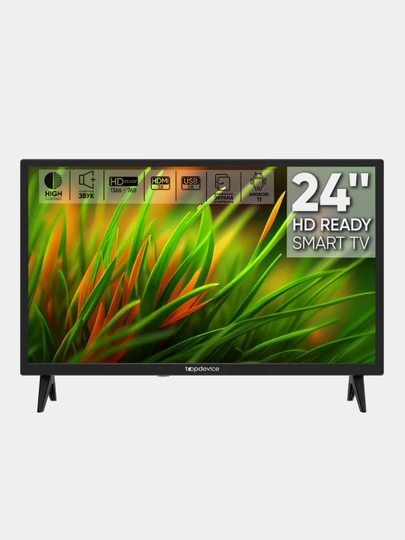 Телевизор LED 24" Topdevice Smart 24BS01H, черный, HD Ready/Smart TV/Wi-Fi