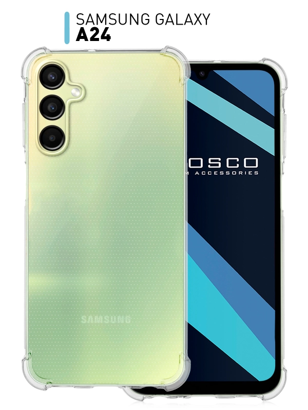 Противоударный чехол ROSCO для Samsung Galaxy A24, силиконовый, с усиленными углами