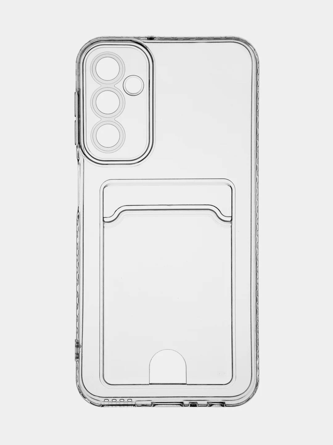 Прозрачный чехол ROSCO для Samsung Galaxy A24 с кармашком и защитой камер, картхолдер с карманом