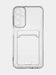 Прозрачный чехол ROSCO для Samsung Galaxy A24 с кармашком и защитой камер, картхолдер с карманом
