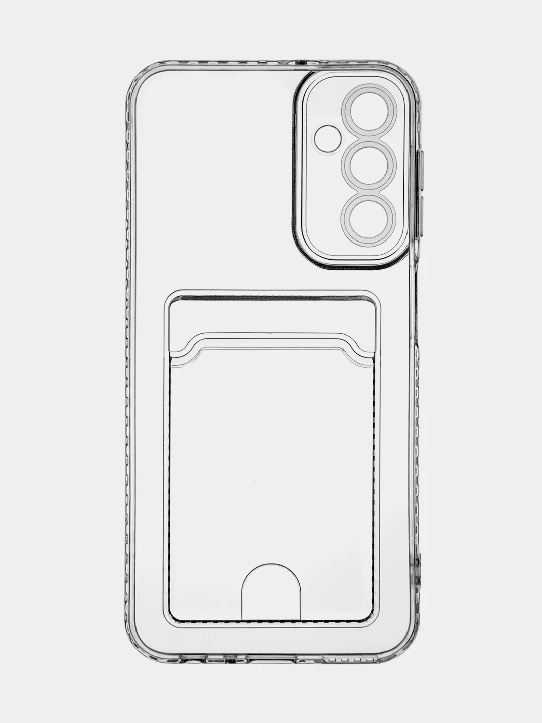 Прозрачный чехол ROSCO для Samsung Galaxy A24 с кармашком и защитой камер, картхолдер с карманом