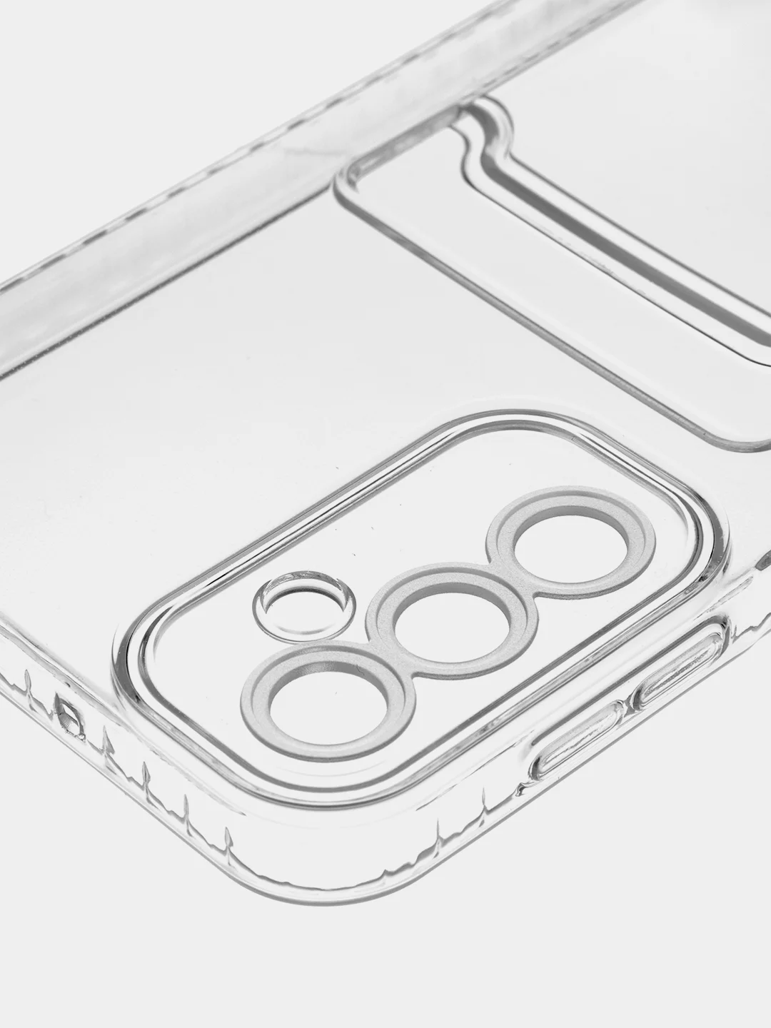 Прозрачный чехол ROSCO для Samsung Galaxy A24 с кармашком и защитой камер, картхолдер с карманом