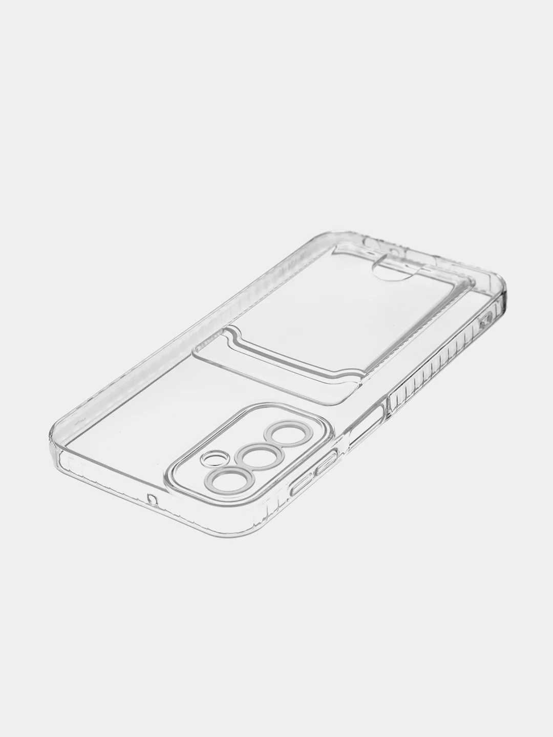 Прозрачный чехол ROSCO для Samsung Galaxy A24 с кармашком и защитой камер, картхолдер с карманом