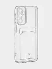Прозрачный чехол ROSCO для Samsung Galaxy A24 с кармашком и защитой камер, картхолдер с карманом