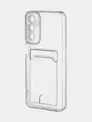 Прозрачный чехол ROSCO для Samsung Galaxy A24 с кармашком и защитой камер, картхолдер с карманом