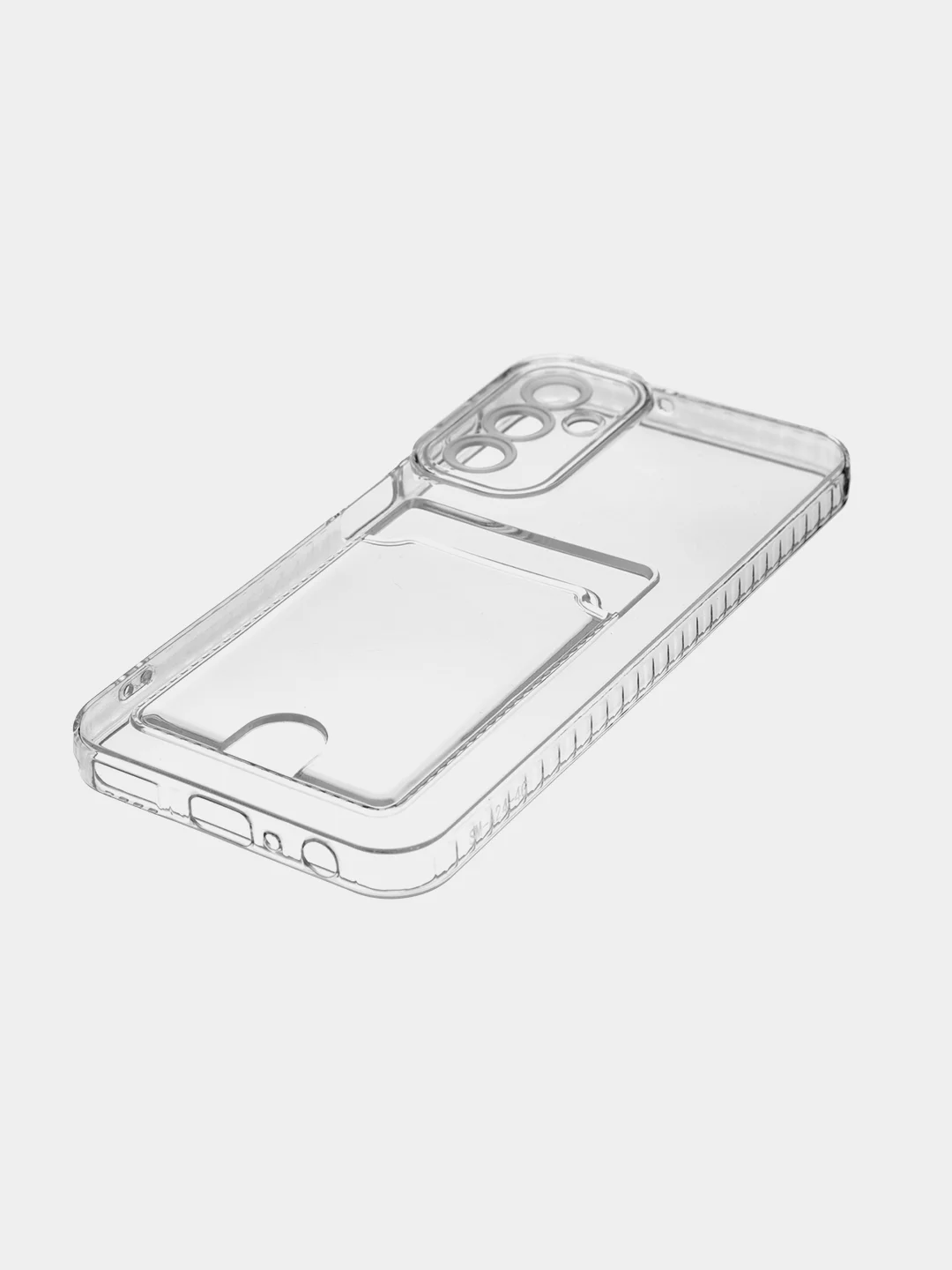 Прозрачный чехол ROSCO для Samsung Galaxy A24 с кармашком и защитой камер, картхолдер с карманом