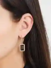 Золотистый хаки серьги-трансформеры с крупным камнем Swarovski, Xuping