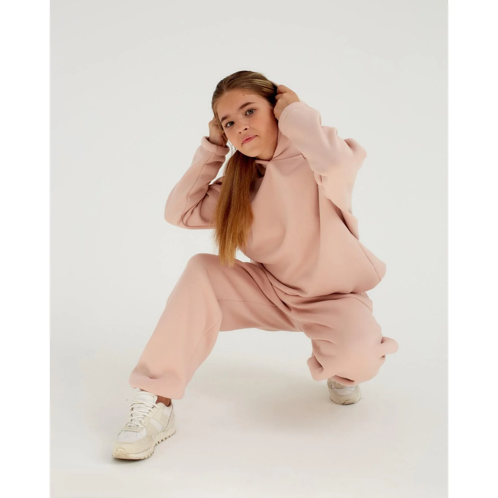 Брюки детские  Minaku "Basic Line KIDS", цвет пудровый, рост 134