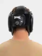 Черный шлем боксерский Reyvel Vinyl RV