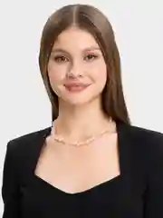 Розовый ожерелье женское на шею, бусы из камня, чокер на шею
