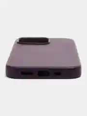 Фиолетовый чехол MagSafe для iPhone 13 Pro кожаный BROSCORP с  защитой камер, микрофиброй, экокожа