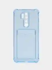 Синий противоударный чехол Rosco для Xiaomi Redmi Note 8 Pro, силиконовый, с карманом для карт