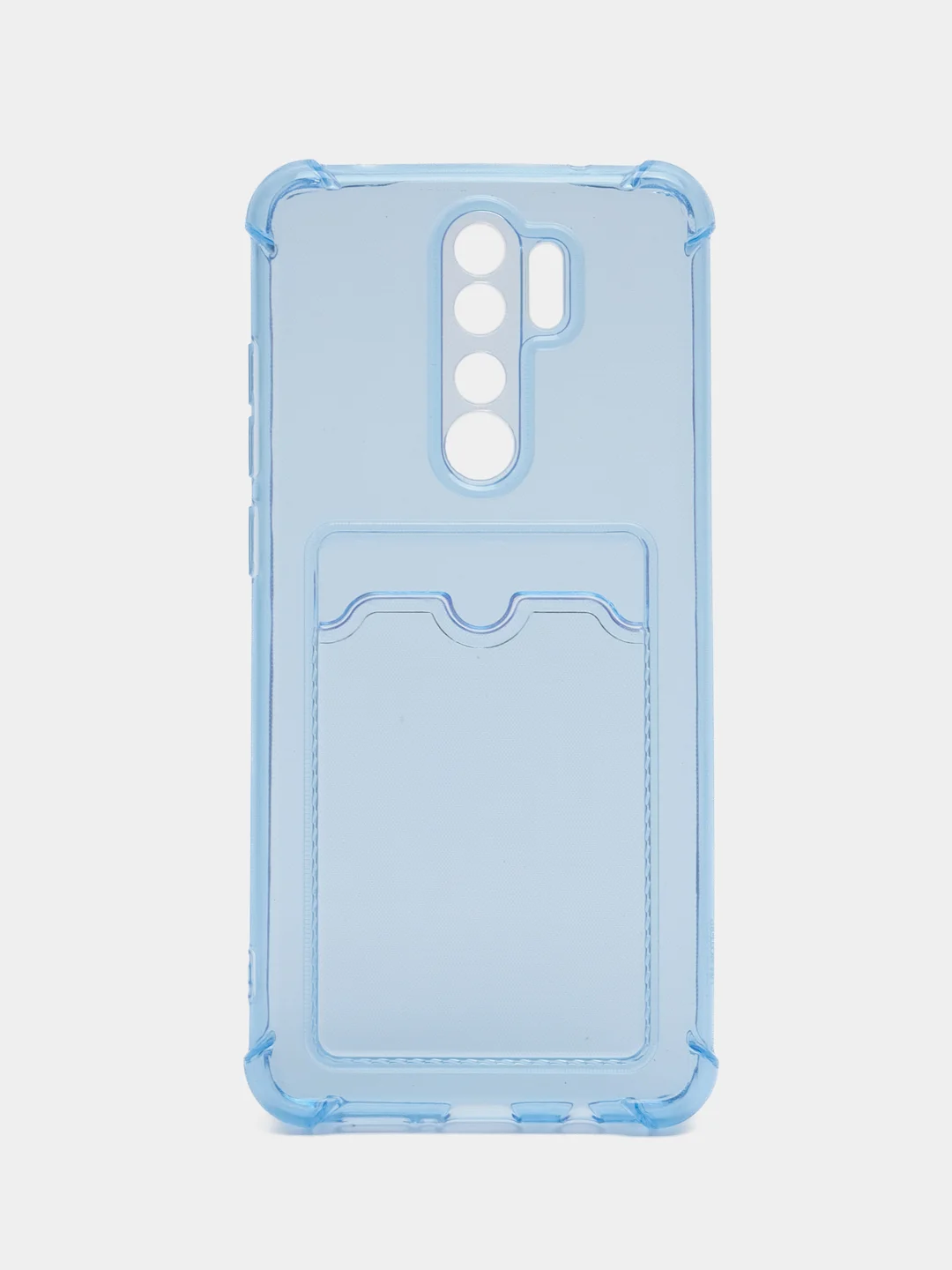Синий противоударный чехол Rosco для Xiaomi Redmi Note 8 Pro, силиконовый, с карманом для карт