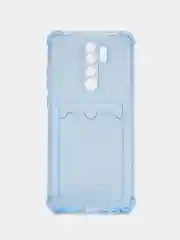 Синий противоударный чехол Rosco для Xiaomi Redmi Note 8 Pro, силиконовый, с карманом для карт