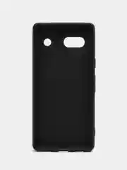 Черный чехол для Google Pixel 7A силиконовый BROSCORP матовый тонкий с бортиком- защитой камер