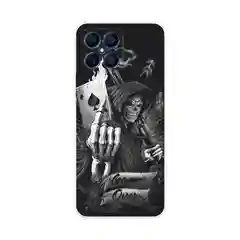 Оливковый силиконовый чехол на Honor X8 / Хонор Х8 прозрачный, с рисунком, защита камеры