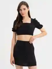 Черный комплект юбка и блузка