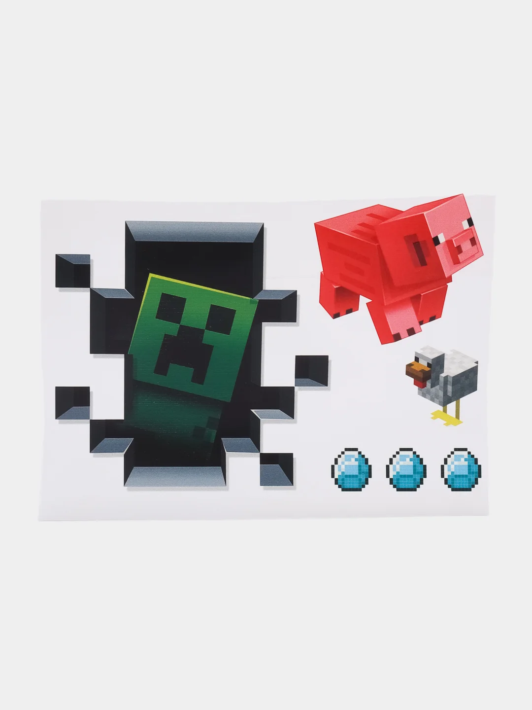 Алый термотрансфер, термонаклейка на одежду по мотивам игры Minecraft (Майнкрафт)