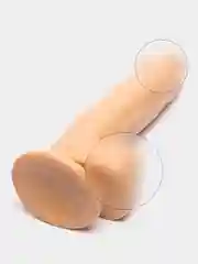 Бежевый фаллоимитатор с чехлом