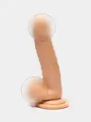Бежевый фаллоимитатор с чехлом