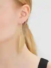 Желтый серьги-продевки "Лист"