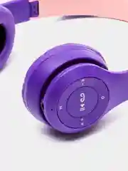 Фиолетовый накладные Bluetooth-наушники More choice HW24kids, беспроводные наушники 200 мАч