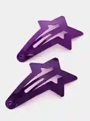 Фиолетовый заколка клик-клак "Звезда", 4,5 см