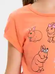 Коралловый комплект для девочки: футболка и шорты