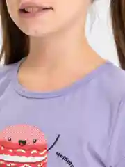 Фиолетовый комплект для девочки: футболка и шорты