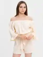 Кремовый комбинезон летний