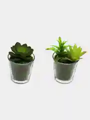 Зеленый искусственные растения в горшках, 2 шт